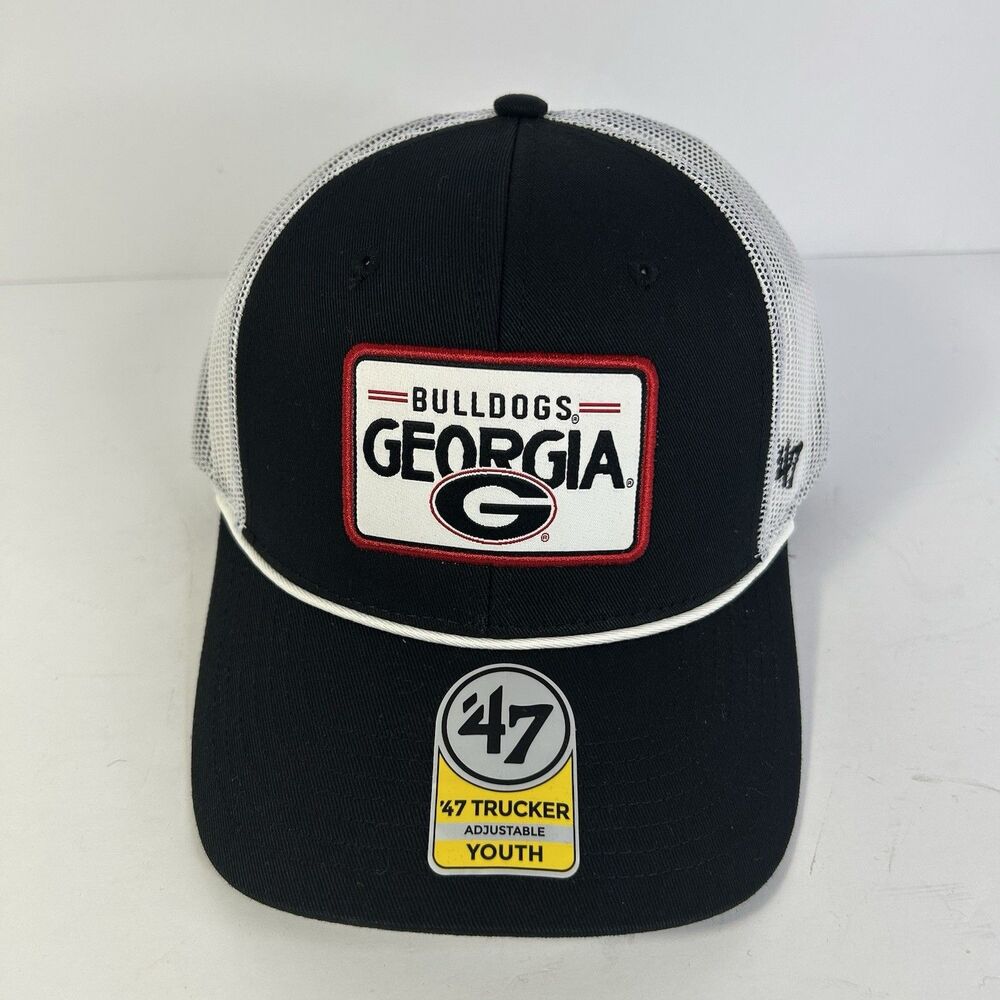 '47 Brand Georgia Bulldogs Youth Trucker Hat Black White Mesh Snapback